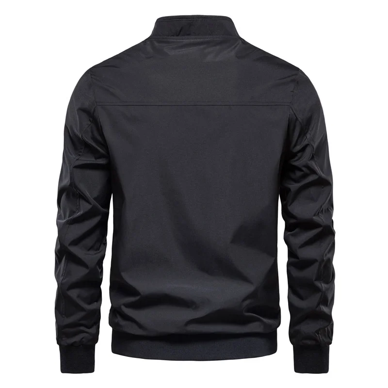 

Jacket Man Black Coat Mens Streetwear Downtown Night Chinese Style Boy Light Zip-Up Hooded Original Flight Fashionable Classic