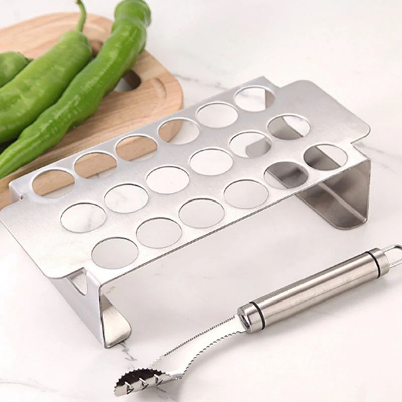 BMBY-Grill Tools Jalapenos Chili Bbq Accessories Grill Rack Stainless Steel Corer Tool Grill Rack