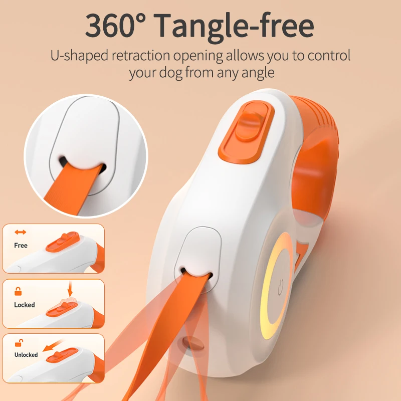 ROJECO Correa retráctil automática LED para perro – Paseo y carrera - imagen 5