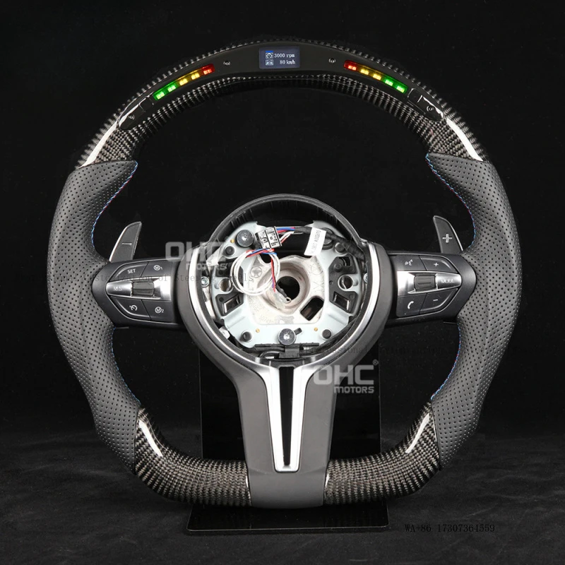 suitable for BMW 15 models M5 M6 M8 5 Series modified LED carbon fiber car steering wheel