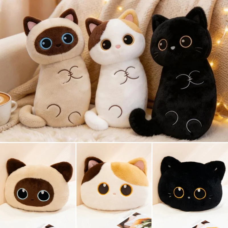 

Мягкая плюшевая игрушка «Милый черный кот» – подушка-кошка, подарок на день рождения для девочек, мальчиков и детей, украшение для дома