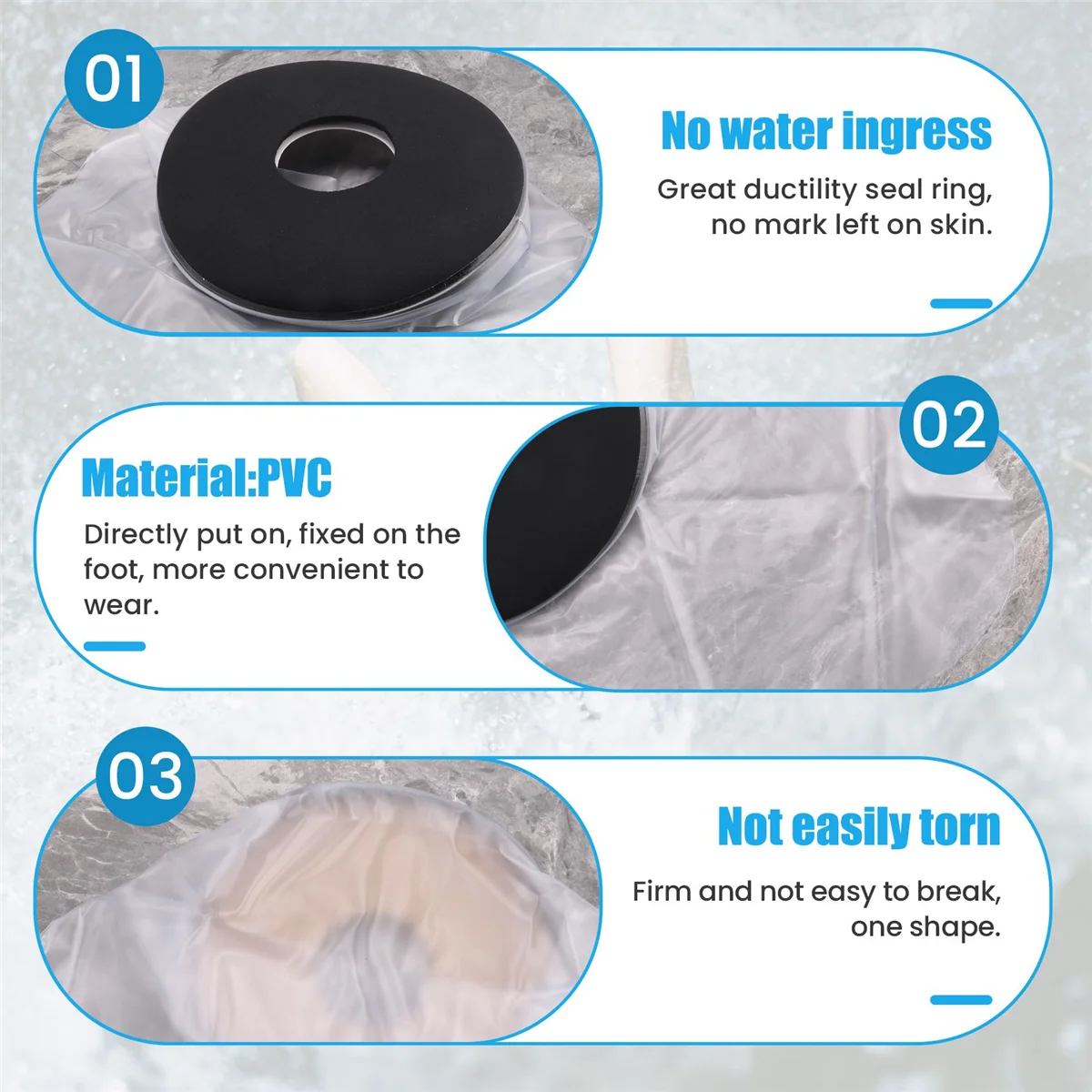 Cubierta de pierna impermeable para adultos, Protector de pies hermético, accesorios de baño, ducha de tobillo, heridas