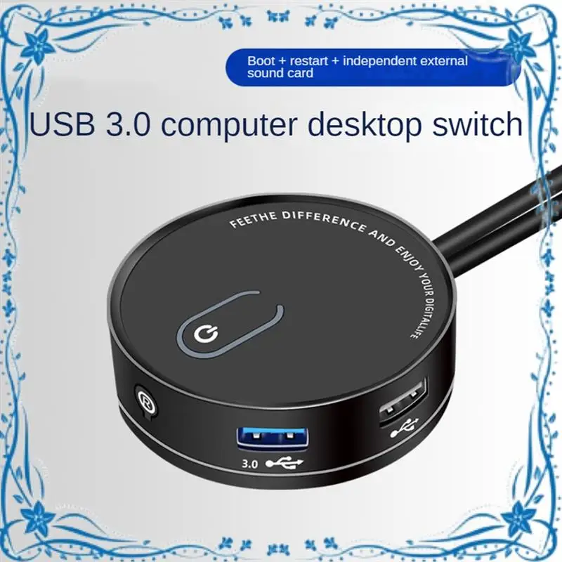 

Computer Desktop Switch Internet Cafe Universal USB3.0 Home Desktop External Power Extension Button Durable ,Inner USB No Audio