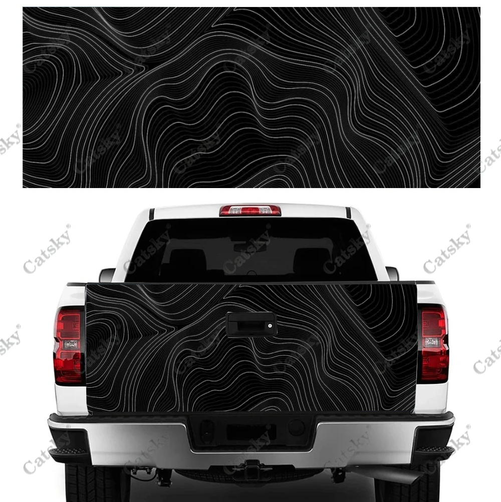 

Irregular Contour Line Car Tail Trunk Protect Vinly Wrap Sticker Decal Hood Decoration Engine Cover for SUV Off-road Pickup
