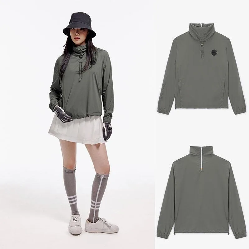 

Корейский оригинальный женский тонкий жакет для игры в гольф на осень с воротником-стойкой Универсальный Повседневный ветрозащитный дышащий спортивный топ