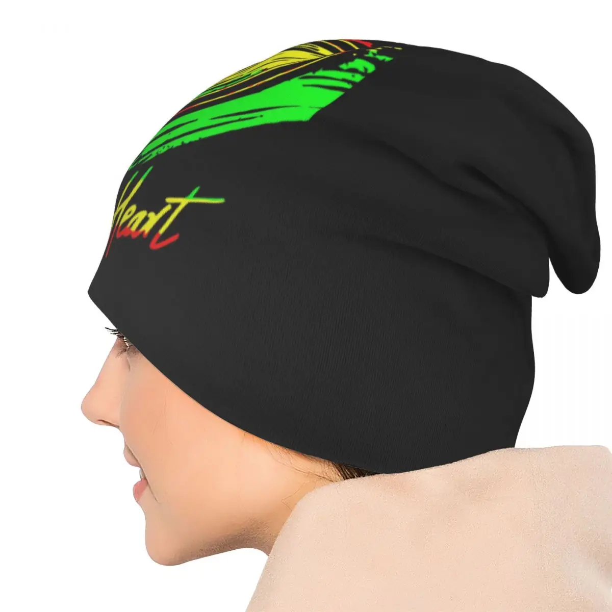 Jamaican Reggae Rasta Lion Jamaica Flag Unisex Beanies Caps Knitted Bonnet Hat Warm Hip Hop Autumn Winter Outdoor Skullies Hats view 3