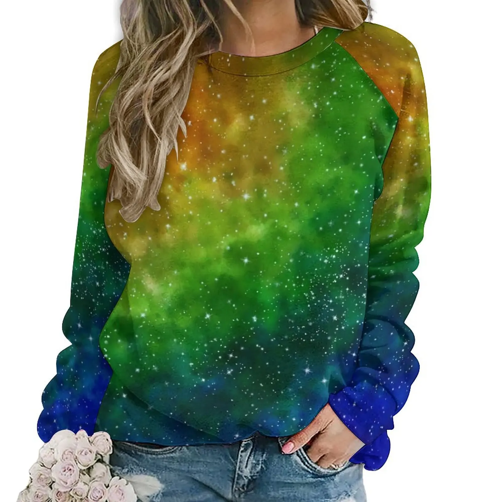 Rainbow Galaxy Casual Hoodies Colorful Print Modern Design Hoodie Winter Long-Sleeve Hip Hop Oversize Sweatshirts Birthday Gift