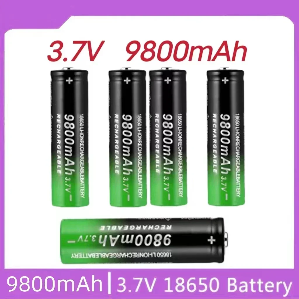 Batería de carga rápida para linterna, 18650 mAh, 9800 V, 3,7, 18650