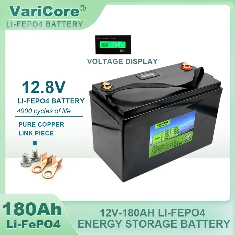 12V 200Ah 120AH LiFePO4 Battery 12.8V Lithium Batteries 4000 Cycles For Campers Golf Cart Off-Road Off-grid Solar Wind Tax Free