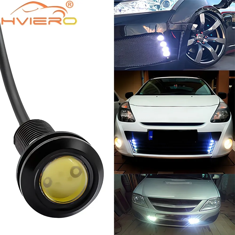 18MM Car LED Eagle Eye DRL DayTime Running Turn Signal Light Backup Reversing Parking Night DayLamp Waterproof Motor Fog Lights