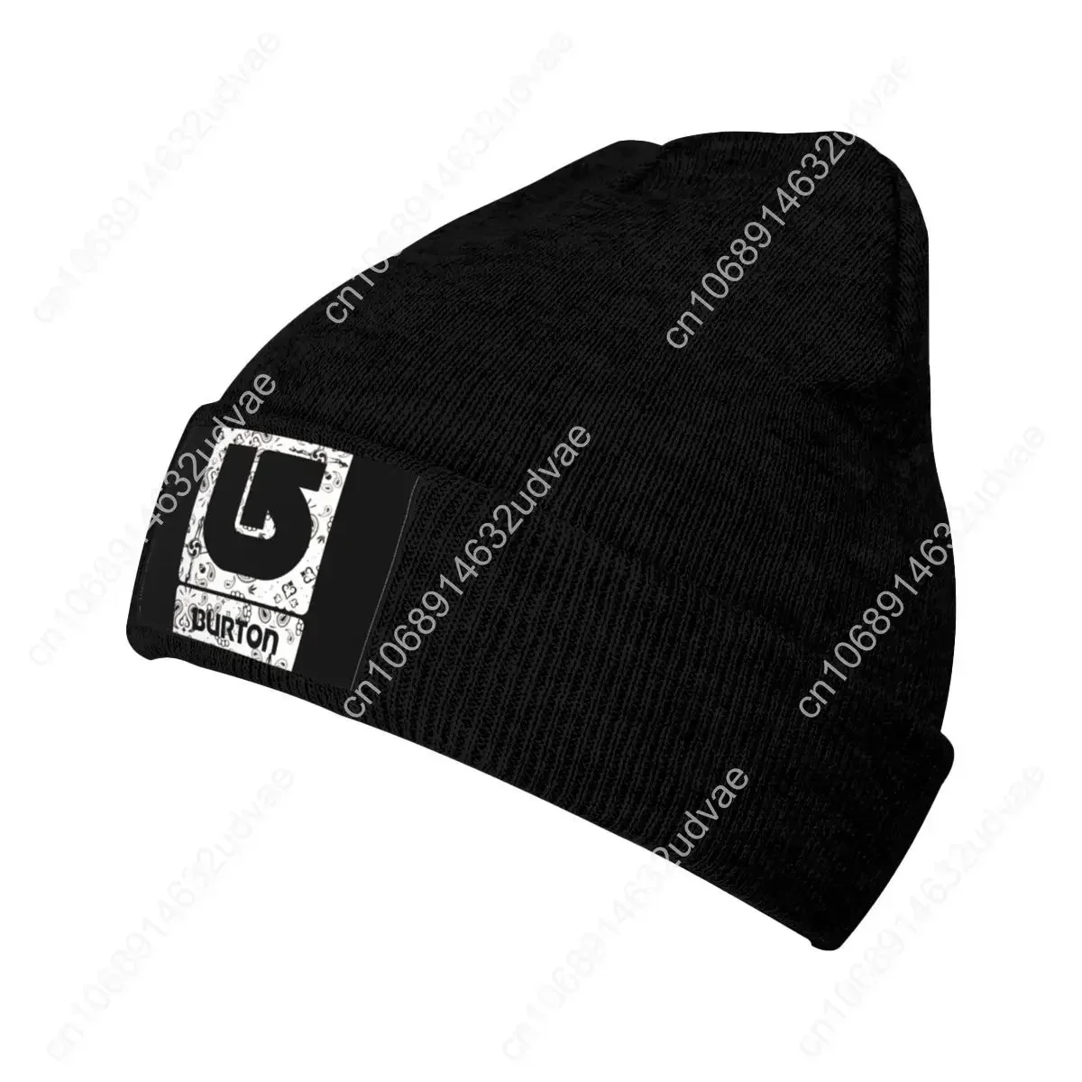 Burton Snowboards Spellout Logo Spades Knitted Beanie Hat Beanies Cap Vtg Vintage Adjustable
