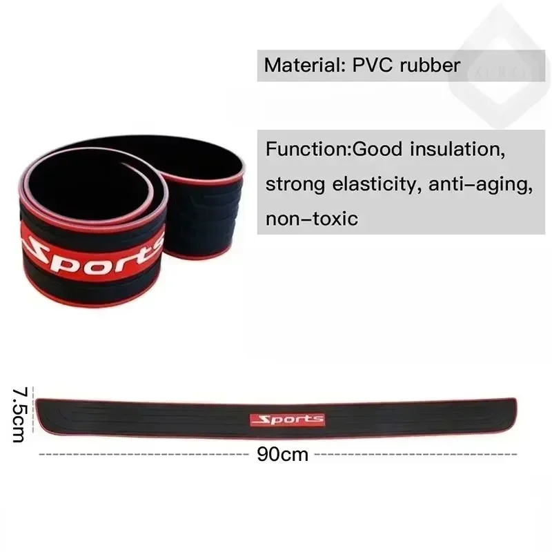 Für 1set Universal Auto Stamm Hinten Stoßstange Schutz Streifen Gummi Tür-Schwellen Platte Schutz Leisten Pad Trim Abdeckung 104x9cm Auto – Detail 5