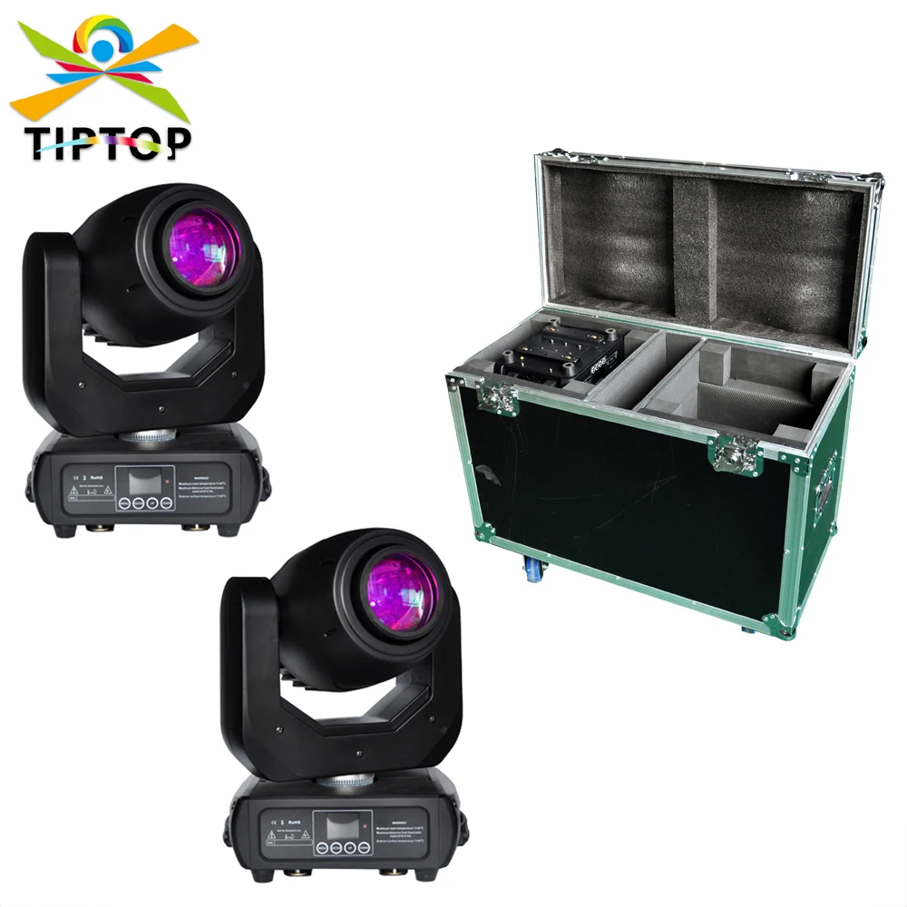 

2IN1 Flightcase Pack 150W Led Moving Head Spot Light 16/14/12/10 DMX Channels Bullet Design Quick Pan Tilt Moving Zoom Spot