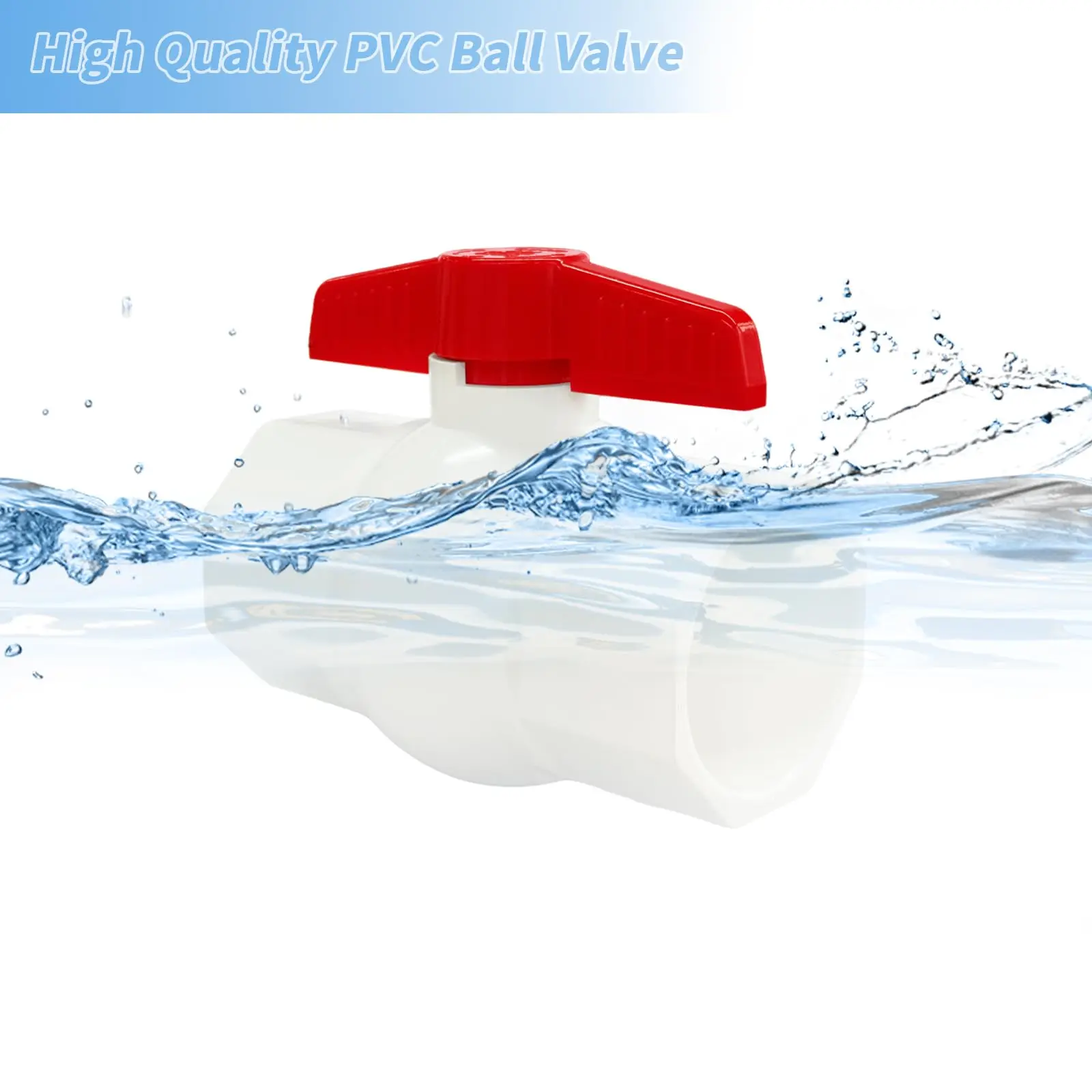 LESSO 1 قطعة 1.5 بوصة صمامات كروية PVC، صمامات إغلاق المياه لصمام الكرة، 1-1/2 بوصة صمامات كروية PVC زلة، تجهيزات أنابيب، تم تصنيفها في