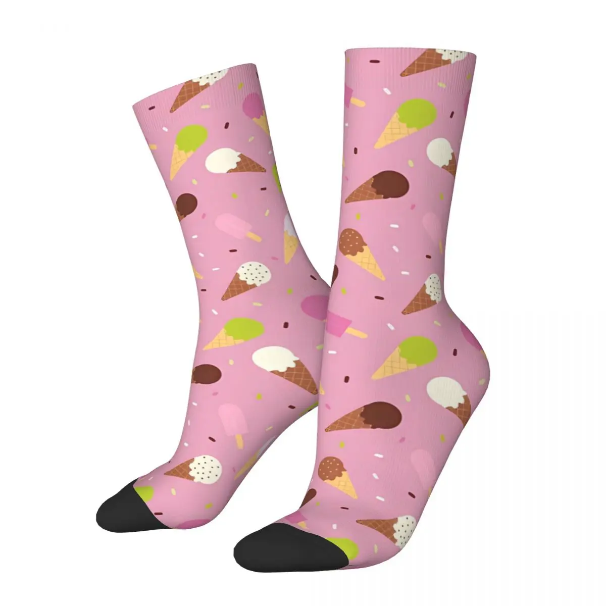 

Ice Cream Pink Men Women Socks Cycling Novelty Spring Summer Autumn Winter Stockings Gift