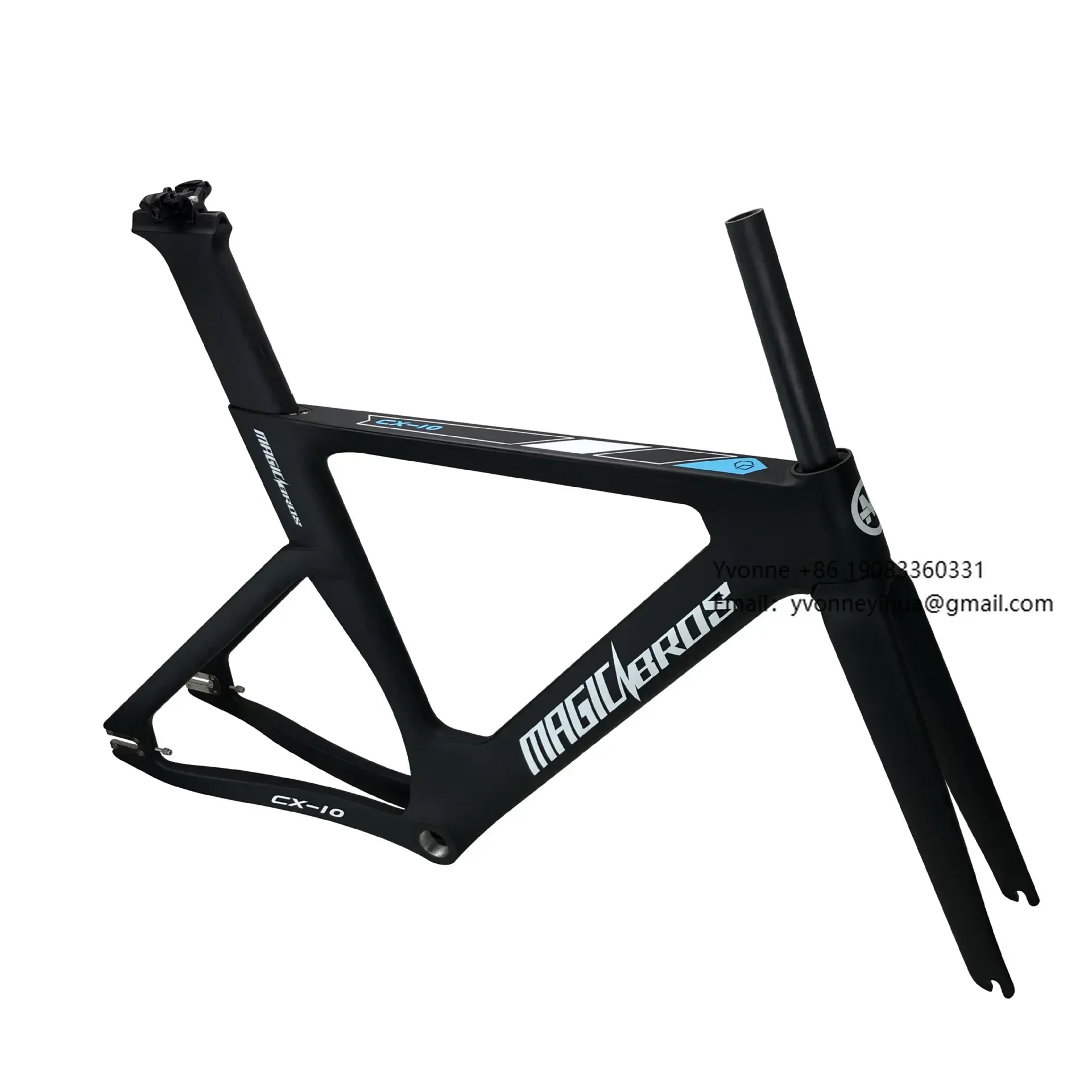 

MAGICBROS Carbon Dead Speed Frame Set CX-10 curved Handlebar show frame 700c aerobour frame