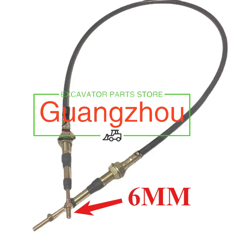 Excavator Accessories for Komatsu PC30 PC40 PC50 Traveling Accelerator Line Manual Accelerator Cable 6MM/8MM Fork Head