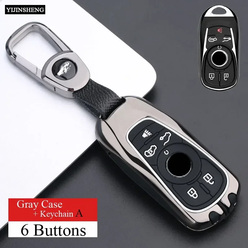 2 3 4 5 6 Button Zinc Alloy+Silicone Full Cover Car Key Case for Buick Enclave Lacrosse Verano Encore Regal Envision Cascada GL8