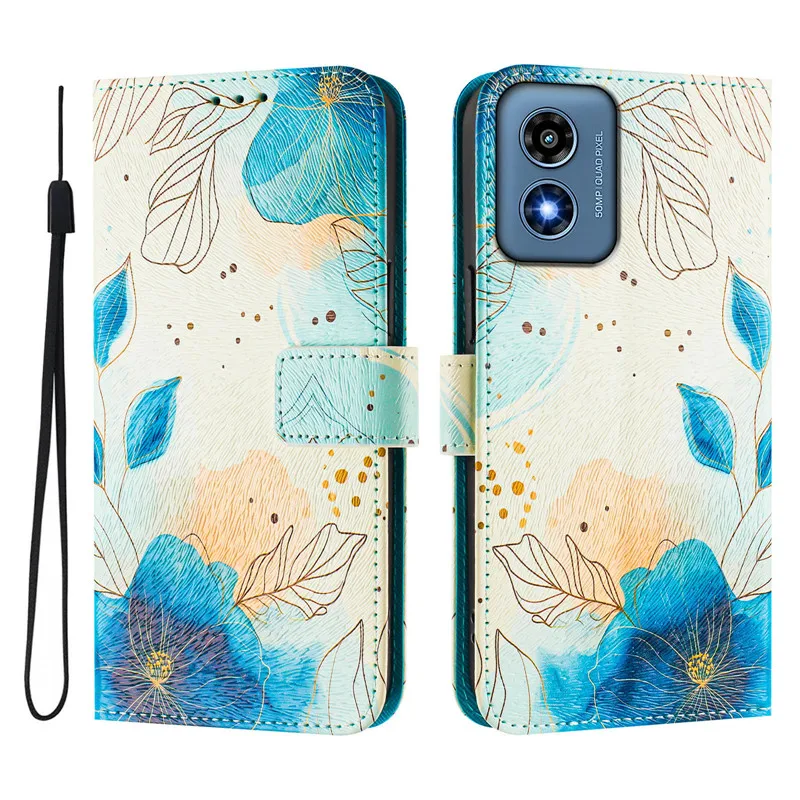 حافظة جلدية بتصميم زهرة ريترو لهاتف موتورولا موتو جي بلاي 2026 موتو جي 5 جرام 2025 2024 كوكه غطاء مغناطيسي قابل للطي أكياس الهاتف #6