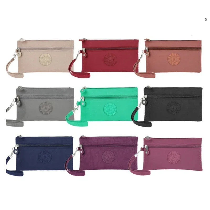 Unisex Nylon Solid Coin Money Organzier Bags Keys ID sacchetti di immagazzinaggio della carta di credito custodia per telefono piccola borsa da