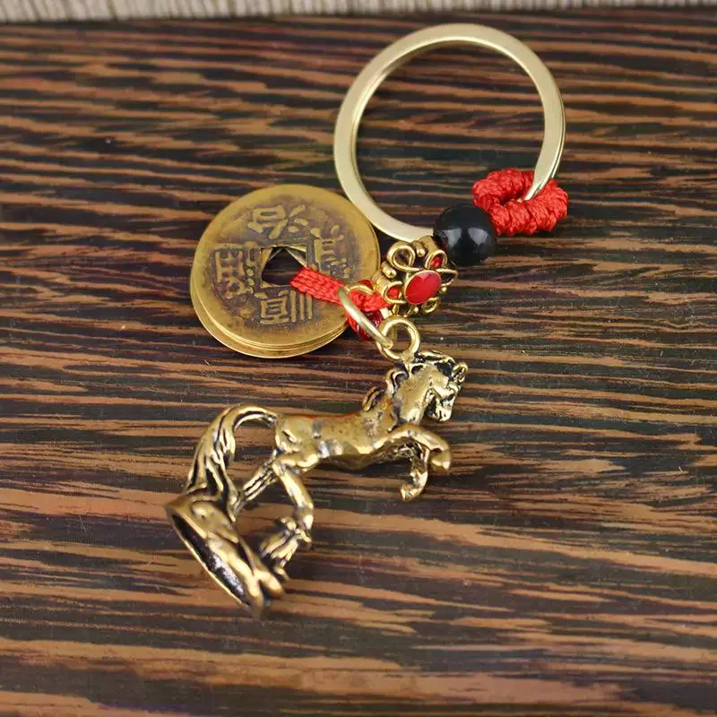 Медная-подвеска-в-виде-лошади-счастливая-сумка-богатство-фэн-шуй-брелок-для-ключей-с-китайским-зодиаком-сумка-подвеска-плетение-веревки-ручной-работы-брелки-ювелирное-изделие-подарок