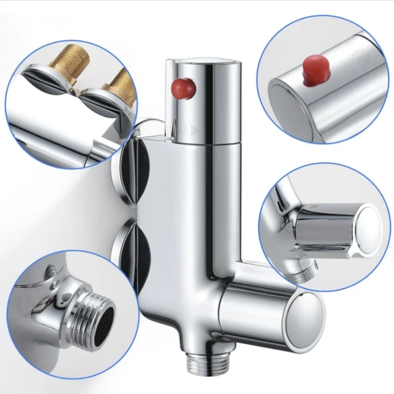 Mini Thermostatic Shower Mixer Bar Valve for RV Camper Van Yacht Boat Bidet Tap Bidet Sprayer Shower Vertical Thermostatic Mixer
