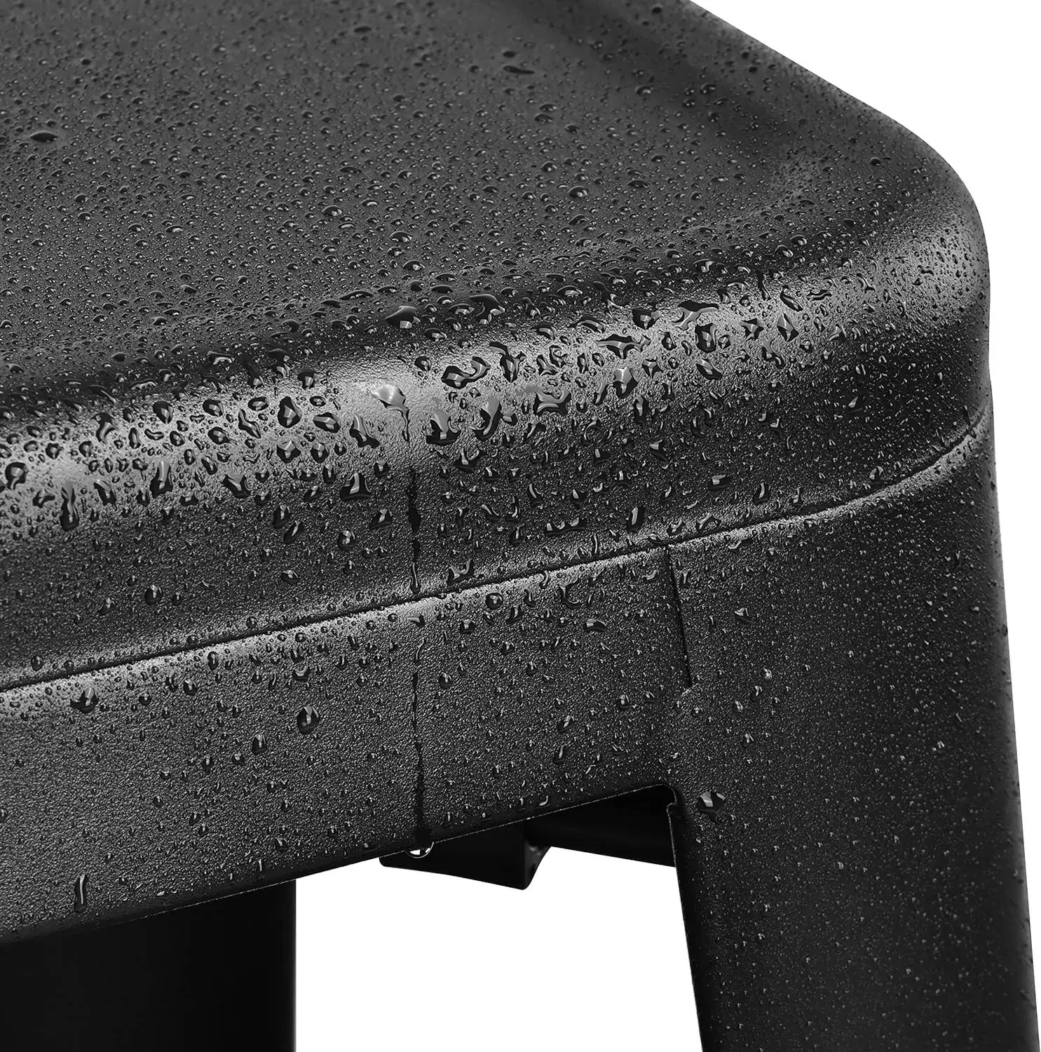 30 Inches Metal Bar Stools High Backless Stools Indoor Outdoor Stackable Kitchen Stools, Black, Set of 4 image 5