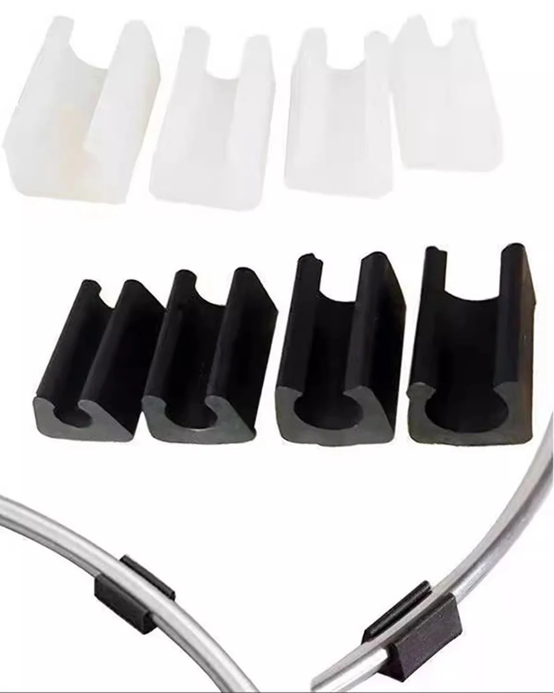 Plastic Chair Feet Pads 6mm-14mm Black/White Non-Slip u-type Pipe Clamps Protection Gasket Covers Caps For Chair Furniture