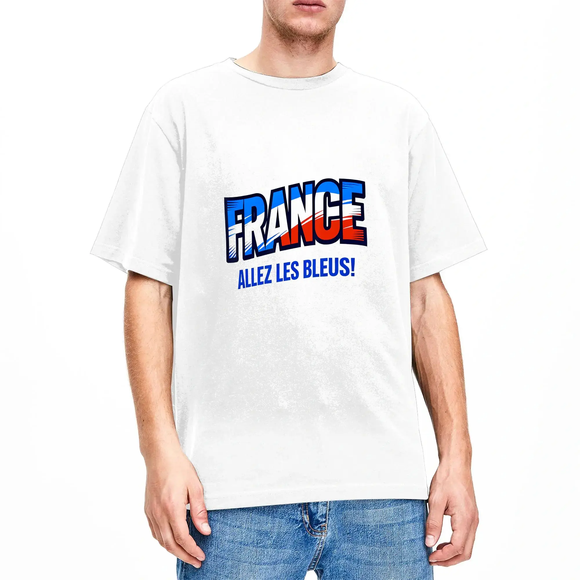 Harajuku T Shirt Soccer Fan 2026 France Allez Les Bleus Cotton T-Shirts  Hip Hop Tee Shirt for Man Beach Fun Custom DIY Clothing