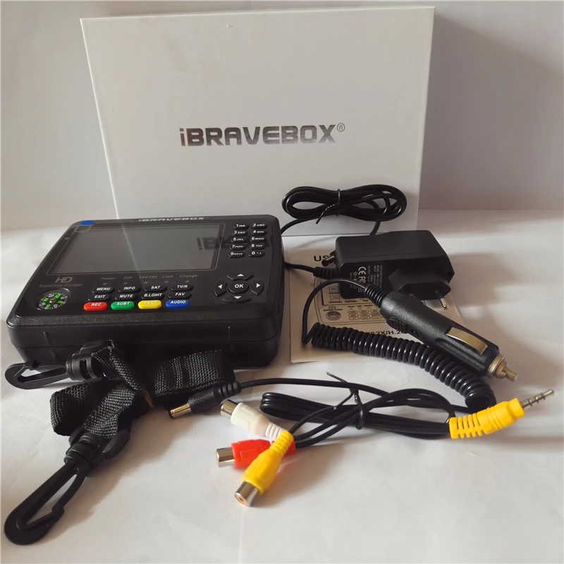 iBRAVEBOX V10 مكتشف ماكس الأقمار الصناعية مكتشف التلفزيون إشارة متر DVB-S/S2/S2X استقبال التلفزيون Sat كاشف 4000mAh بطارية 4.3 بوصة الشاشة