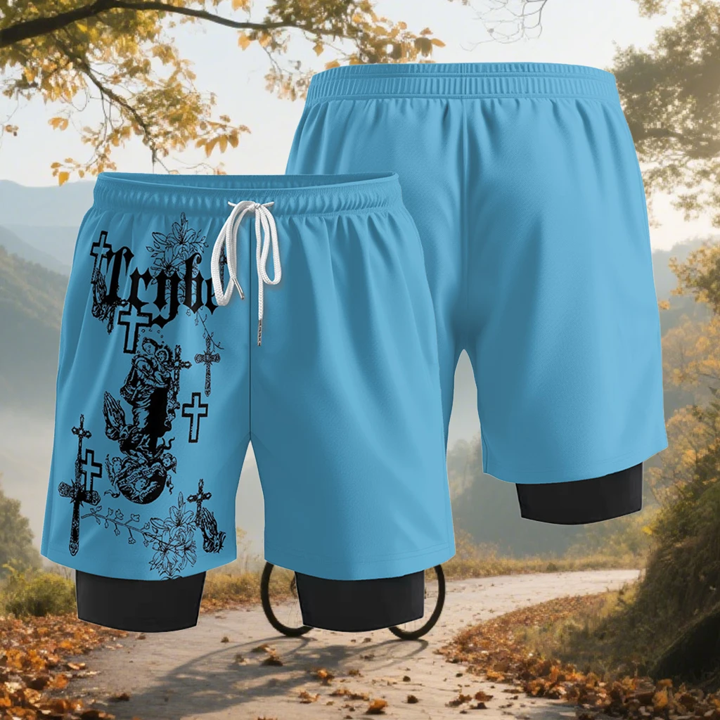 

Men's Women Fashion 2-in-1 Sport Fast Drying Breathable Motorcycle Training Shorts Fitness Running Beach Surfing Swimming Shorts