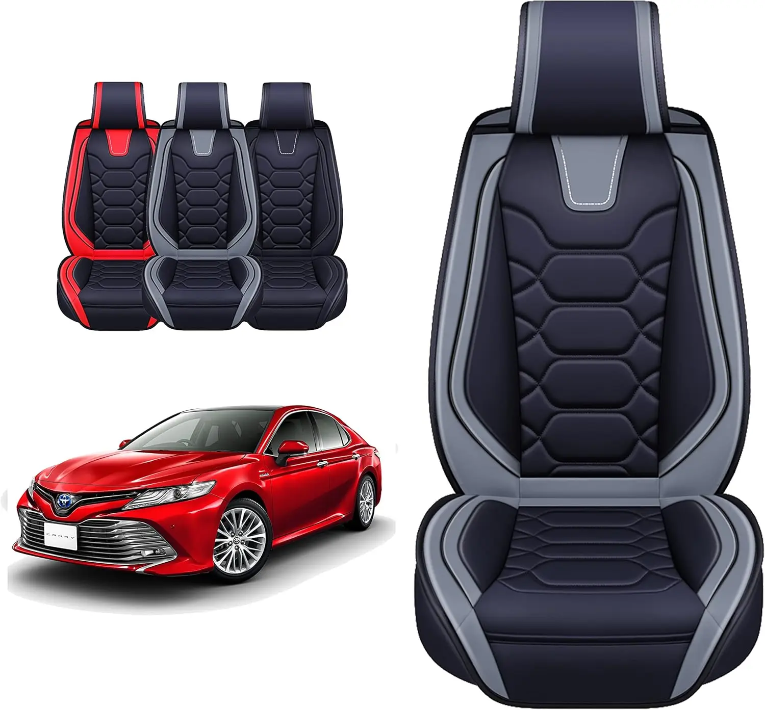 

Custom Fit Seat Covers for 2012-2025 Toyota Camry, Waterproof Faux Leather Seat Protector Cushion Camry Car Accessories (Full Se