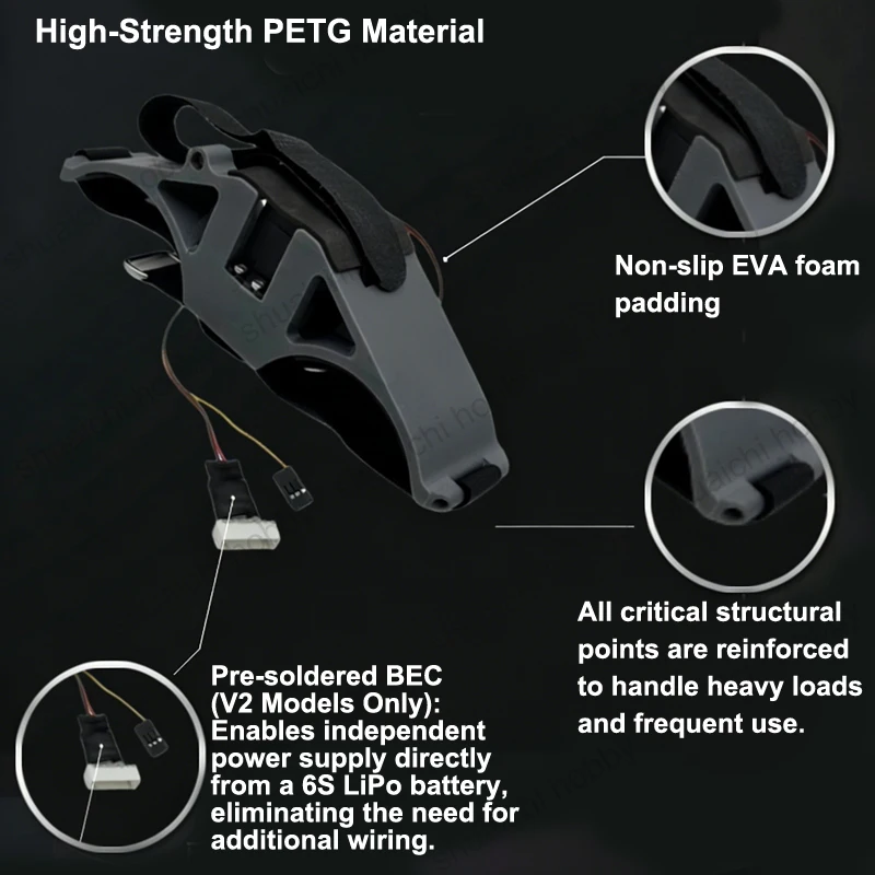 FPV Drone Payload Release Systems Servo Thrower Strap-type Single-shot / Dual-shot Airdrop Device for Emergency Supply Delivery