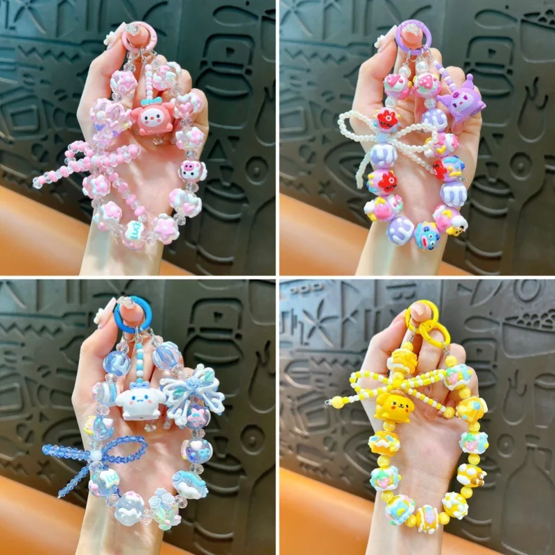 

Creative Sanrio Doll Beaded Mobile Phone Chain, Kawaii Animation Keychain, Bag Pendant, Fashion Accessories, Exquisite Gifts