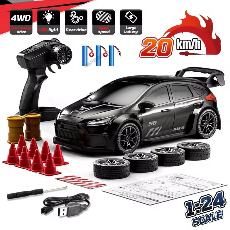 RC Racing Car High Speed Drifting Sports Car 4WD Brushless Speed Champion with LED Lights Remote Controlled Cars for Kid Toys
