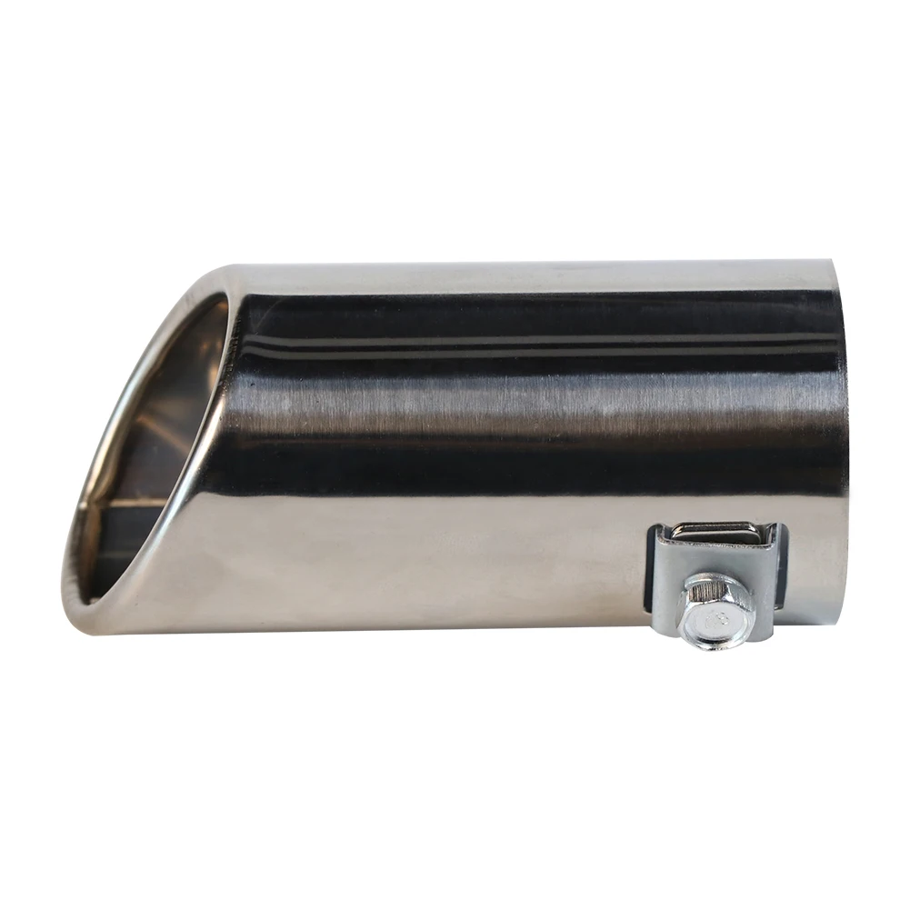 Car Exhaust Tip Steel Stainless Chrome Muffler Exhaust Tip Modification Tube for Straight Tailpipe