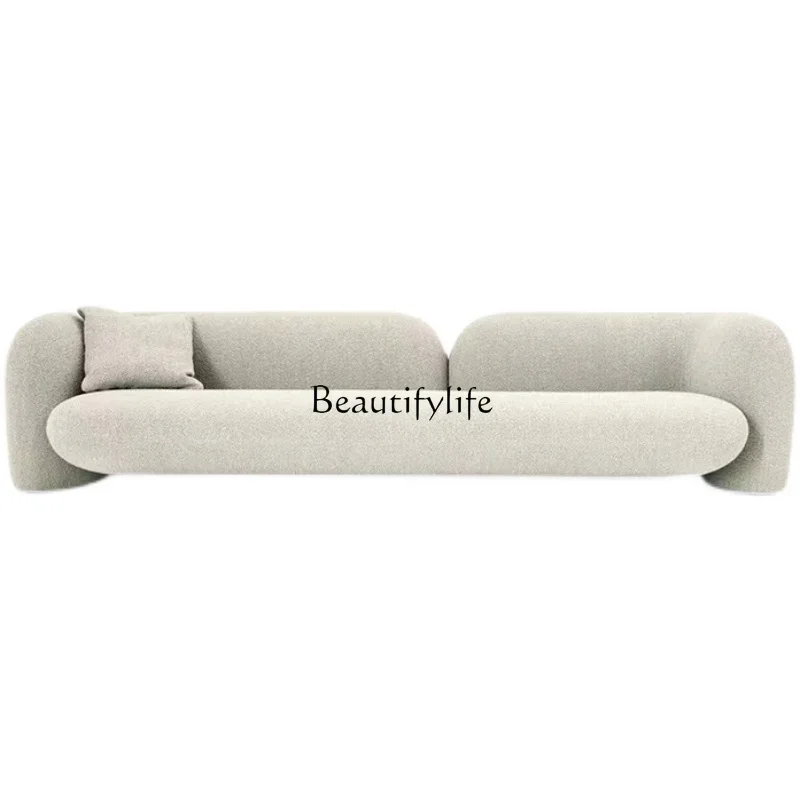 

Nordic Simple Wabi Sansan Lamb Fleece Sofa B & B Leisure Area Beauty Salon Reception Sofa