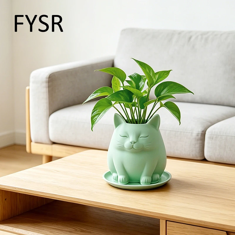 Cat-Shaped Silicone Flower Pot Multi-Functional Home Decor Safe And Reassuring Cat-Themed Planter for Indoor Gardening