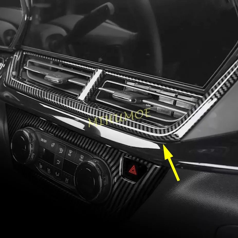 

For 2024 2025 Chevrolet Chevy Trax Center Console Middle Air Vent Cover Accessories Trim LHD Carbon Fiber
