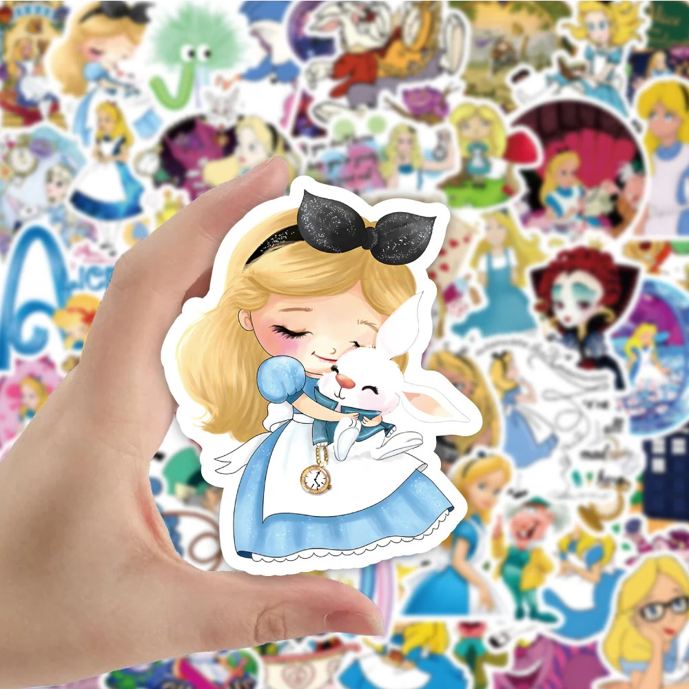 10/30/50pcs Disney Alice in Wonderland Cartoon Stickers Kawaii Girls Anime Decals Toys DIY Suitcase Phone Cute Graffiti Sticker