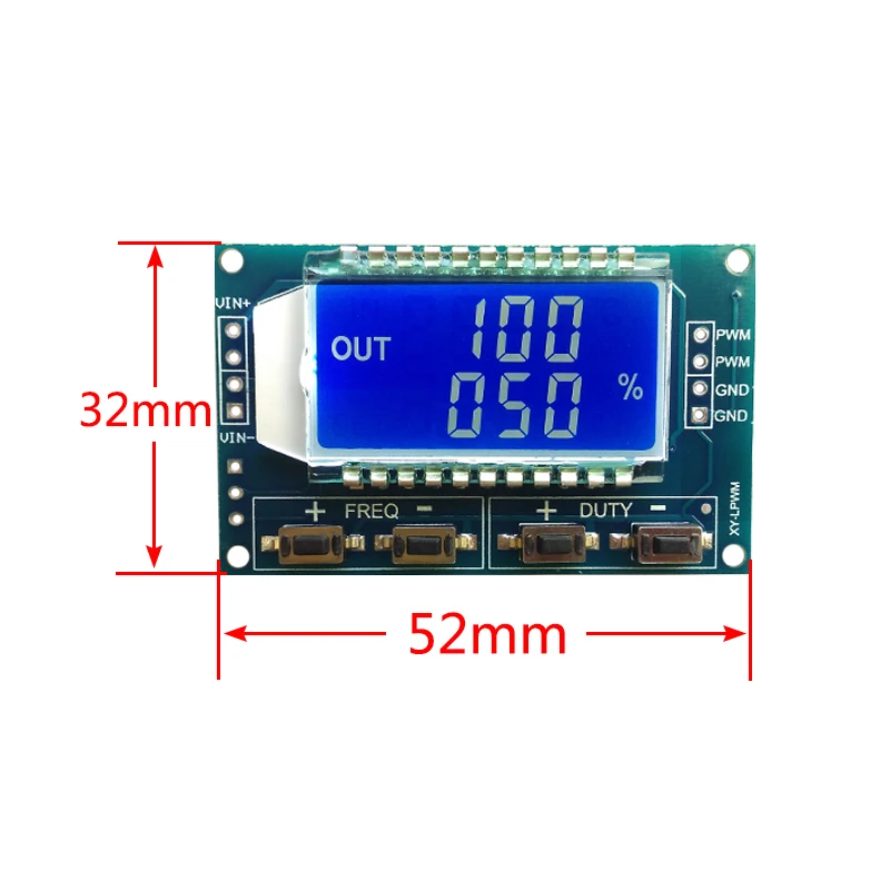 Generatore di segnale 1Hz-150Khz Modulo scheda PWM Frequenza degli impulsi Ciclo di lavoro Modulo regolabile Display LCD 3.3V-30V 1Hz - 150Khz