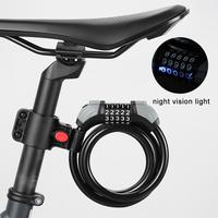 Bicycle 5 Digit Code Cable Lock Anti-theft Bike Password Lock Bike Security Steel Cable Cycling Lock Bike Parts