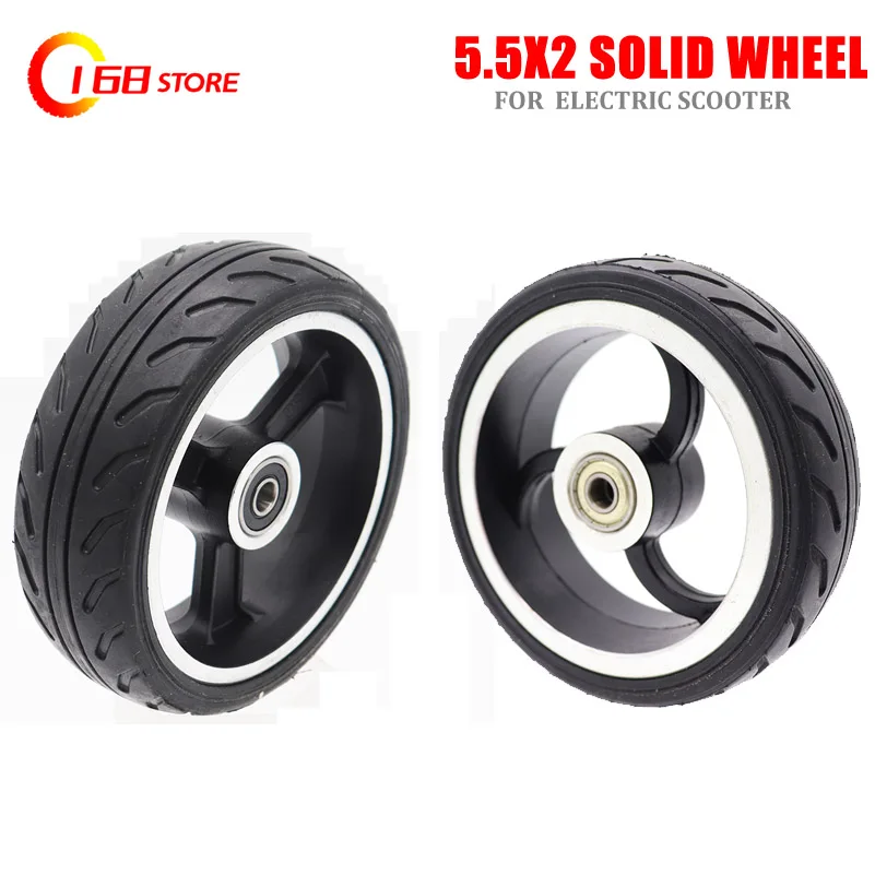 High-quality  5.5x2 Solid wheels 5.5*2 tubeless  Fast  F0,jackhot,Nes carbon fiber scooter solid tire with alloy rim