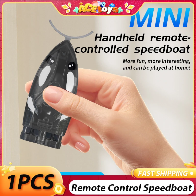 

Remote Control Speedboat Mini Handheld Fun Safety High Speed Waterproof 1 Click Control Electric Remote Control Water Toys