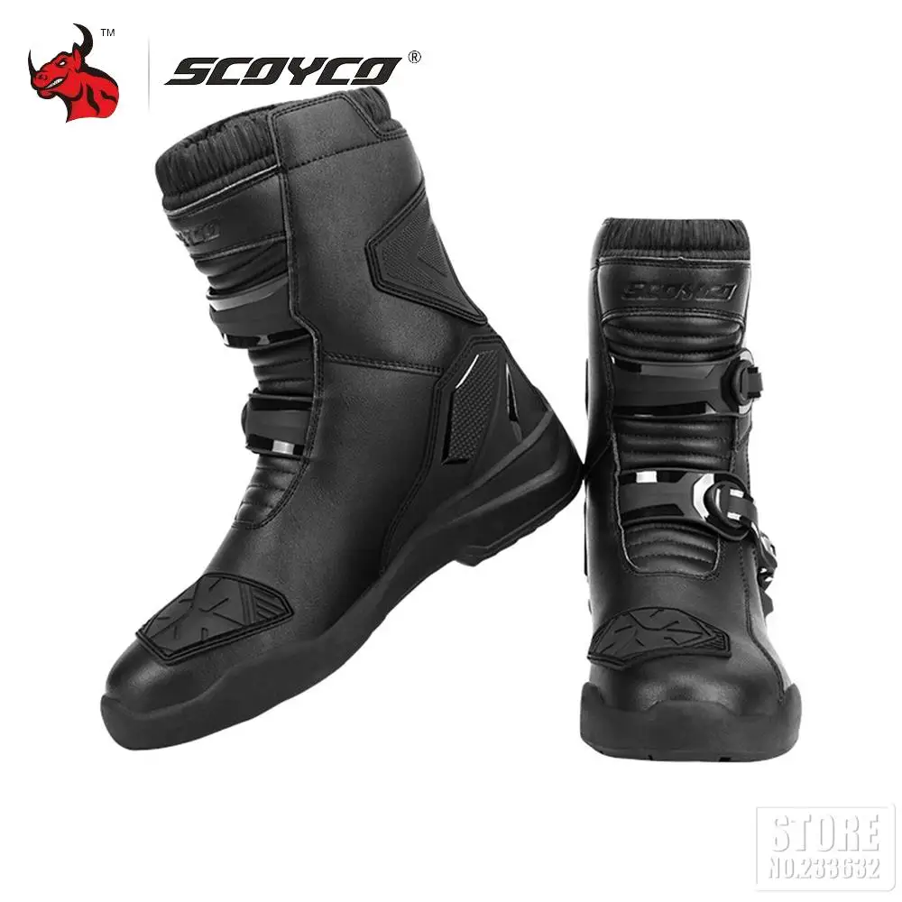 

SCOYCO Motorcycle Boots Waterproof Rally Riding Boots Natural Rubber Outsole TPU Protective Riding Motorcycle Equipment