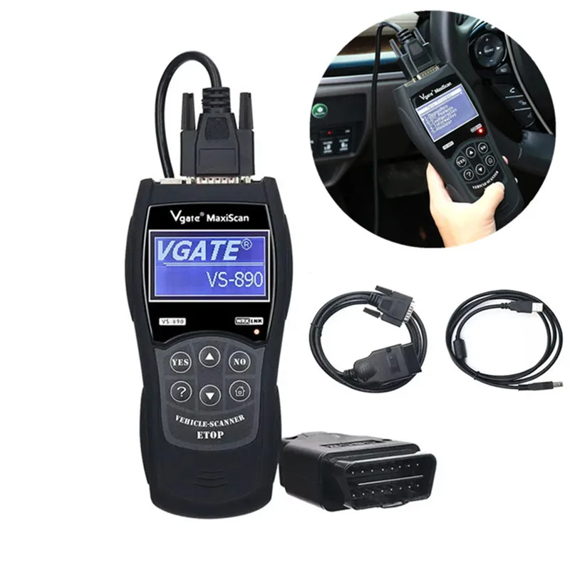 OBD2 Scanner Auto Diagnostic Scan Tools OBDII Canbus Car Fault Code Readers Multi-Languages Engine Analyzer Vgate Maxiscan VS890