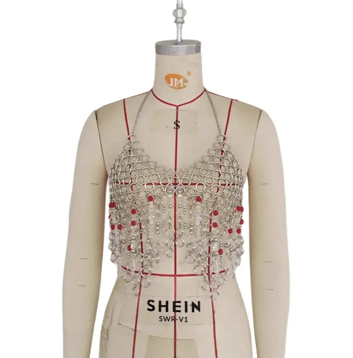 

Новая универсальная цепочка для аксессуаров ручной работы с блестками, европейская и американская сексуальная металлическая цепочка-кольцо в форме ракушки, жилет