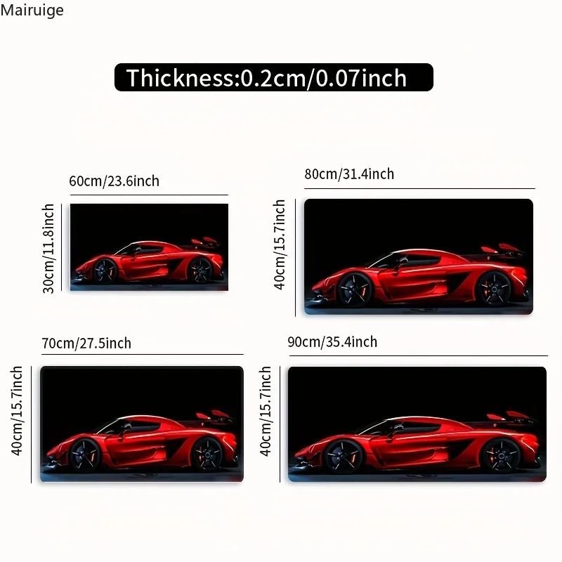 Tappetino per mouse con design a forma di drago per auto sportiva Tappetini per tavolo da ufficio per computer di grandi dimensioni Tappetini per mouse per tastiera da gioco HD antiscivolo in gomma Tappetino da scrivania lungo