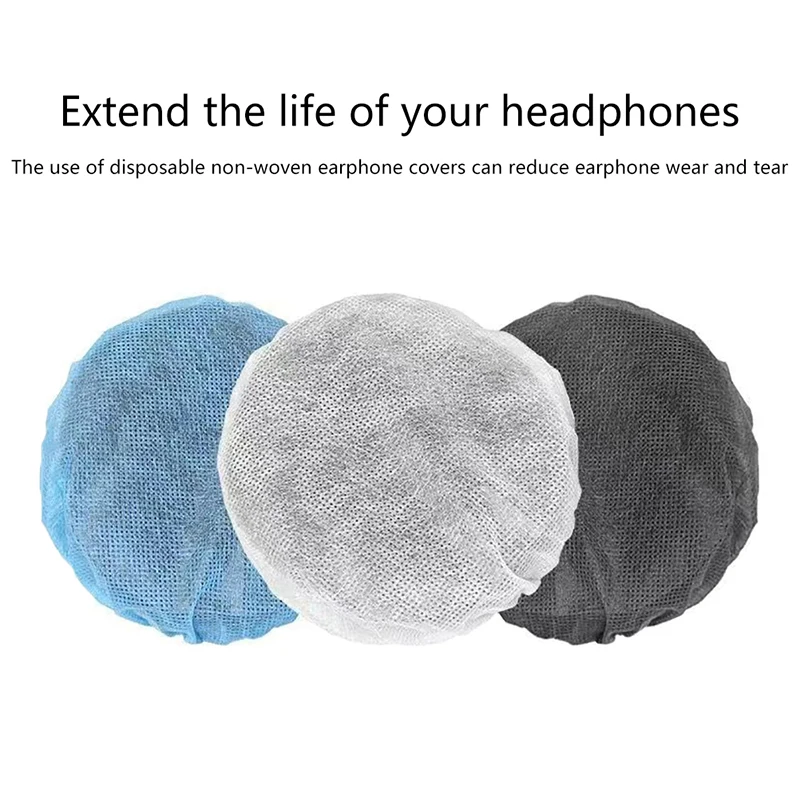 100Pcs/Bag 10-12cm Disposable Headphone Cover Nonwoven Earmuff Cushion 10-12cm Headset Disposable Headphone Ear Covers