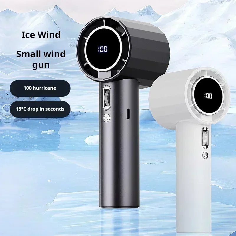 4000mAh Portable Refrigeration Fan Handheld Turbo Fan 100 Gears Adjustable USB Rechargeable Mini Personal Fan for Travel Camping